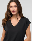 DUER - T-SHIRT DOLMAN PURE PIMA COL V - NOIR