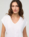 DUER - T-SHIRT DOLMAN PURE PIMA COL V - BLANC
