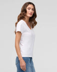 DUER - T-SHIRT SLIM PURE PIMA COL V - BLANC