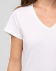 DUER - T-SHIRT SLIM PURE PIMA COL V - BLANC