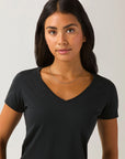 DUER - T-SHIRT SLIM PURE PIMA COL V - NOIR