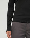DUER - HAUT HENLEY COTON PIMA CÔTELÉ - NOIR