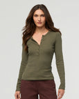 DUER - HAUT HENLEY COTON PIMA CÔTELÉ- VARECH