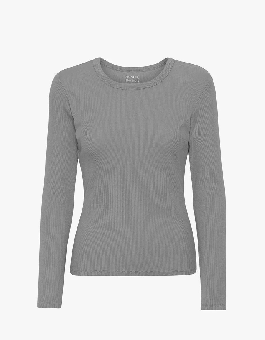 COLORFUL STANDARD - T-SHIRT RIB MANCHES LONGUES - STORM GREY