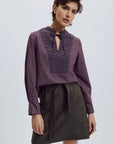 EVE GRAVEL - ADÉONA BLOUSE - NAVY/BURGUNDY - FW25