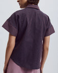 EVE GRAVEL - CHEMISE APOLINE - MARINE ET BOURGOGNE - AH25
