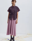 EVE GRAVEL - CHEMISE APOLINE - MARINE ET BOURGOGNE - AH25