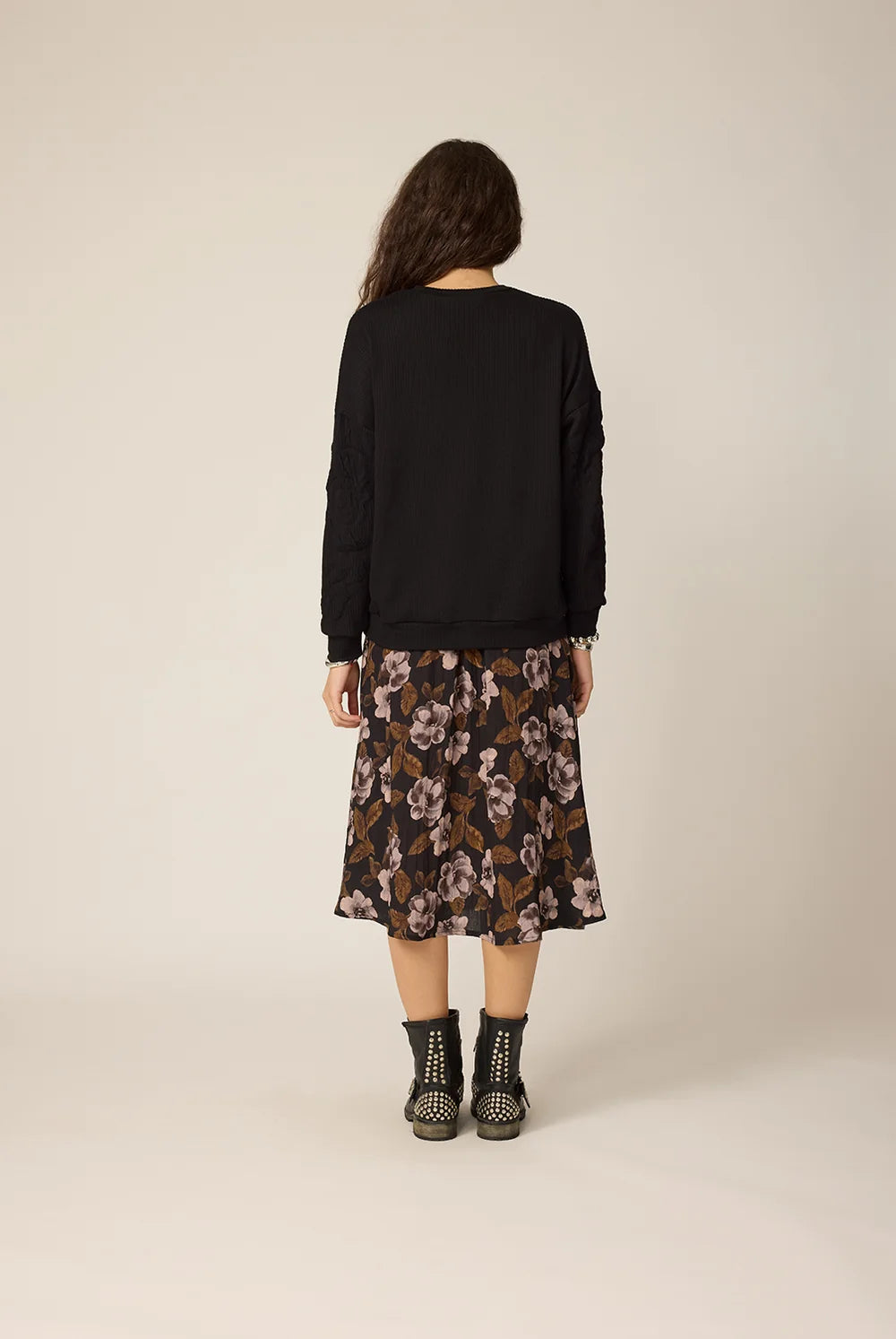 CHLO - COURTNEY SKIRT - BLACK FLOWERS - FW26