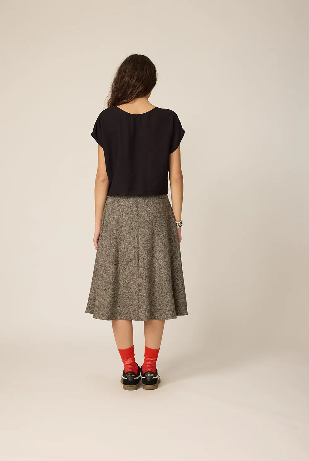 CHLO - JUPE AMBER - TWEED GRÈGE - AH26