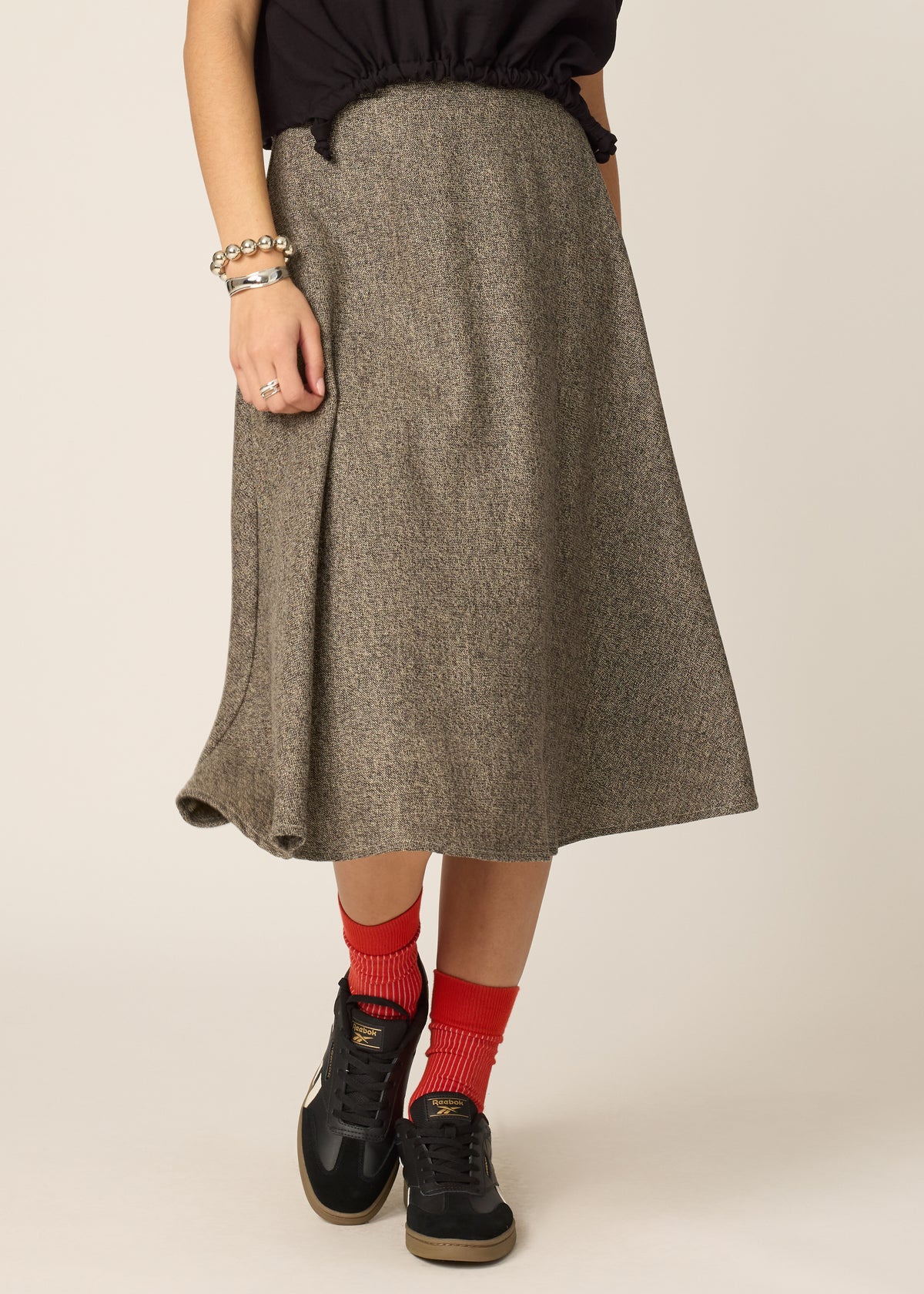 CHLO - JUPE AMBER - TWEED GRÈGE - AH26