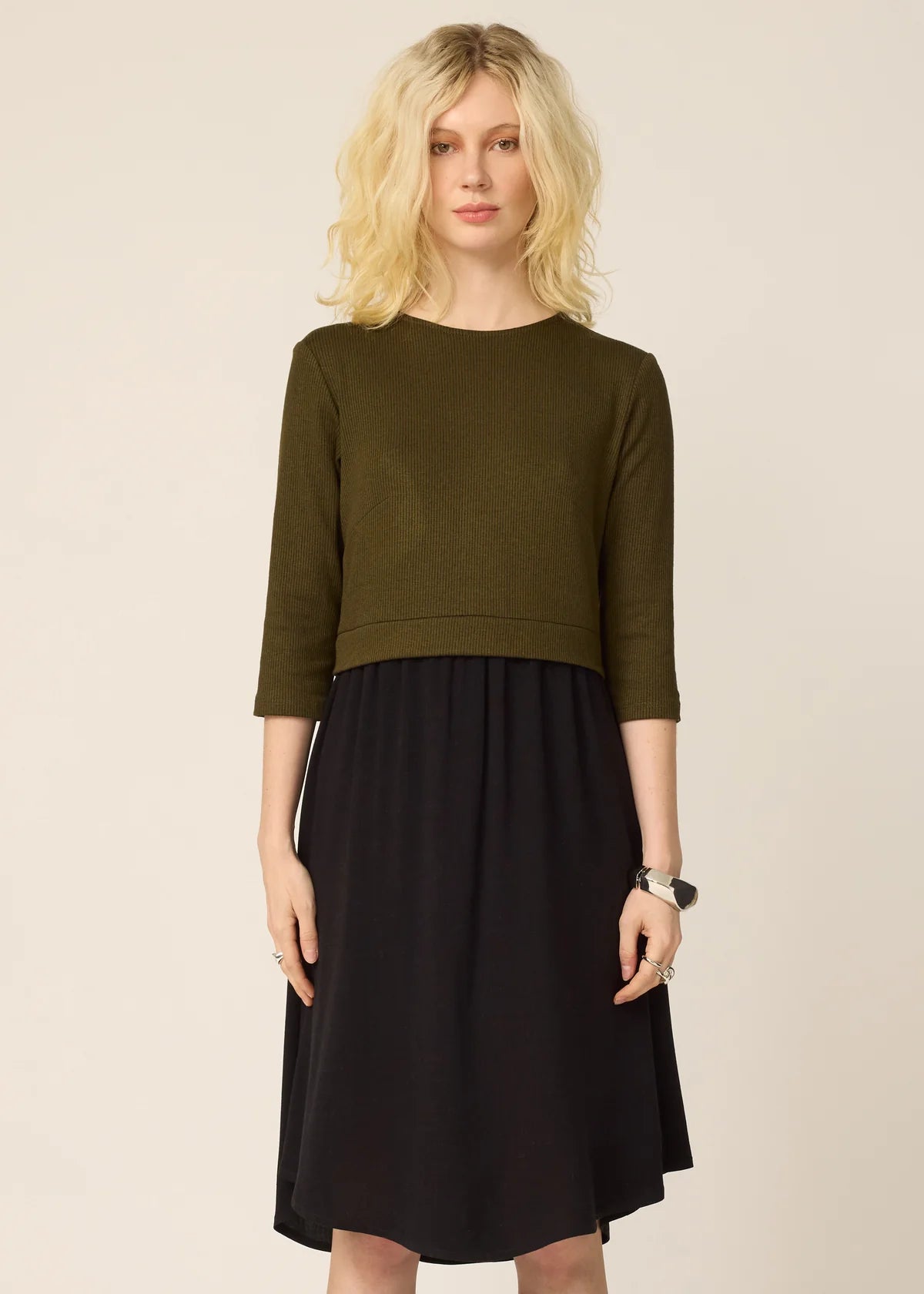 CHLO - PEARL DRESS - MAX RIB OLIVE - FW26
