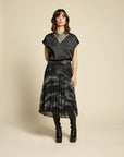 COKLUCH - JUPE FLOWERS - MIST NOIR - AH25