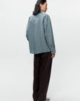 CORDERA - OVERSIZED CHECKED SHIRT - TURQUOISE/ORANGE - FW26