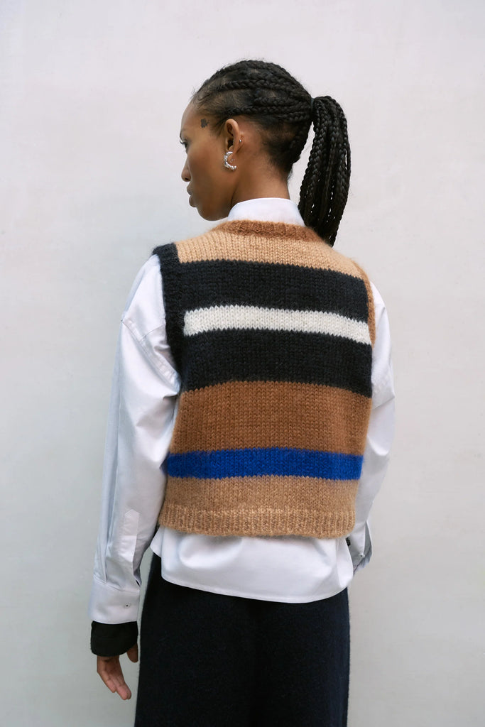CORDERA - GILET MOHAIR - RAYÉ - AH23