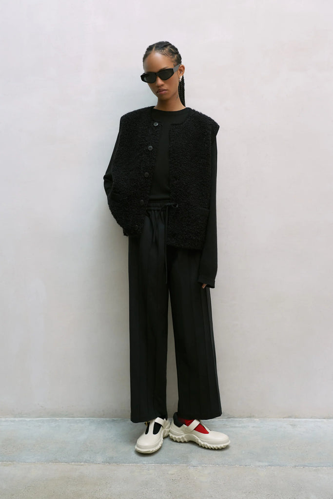 CORDERA - MOHAIR AND WOOL WAISCOAT - BLACK - FW23