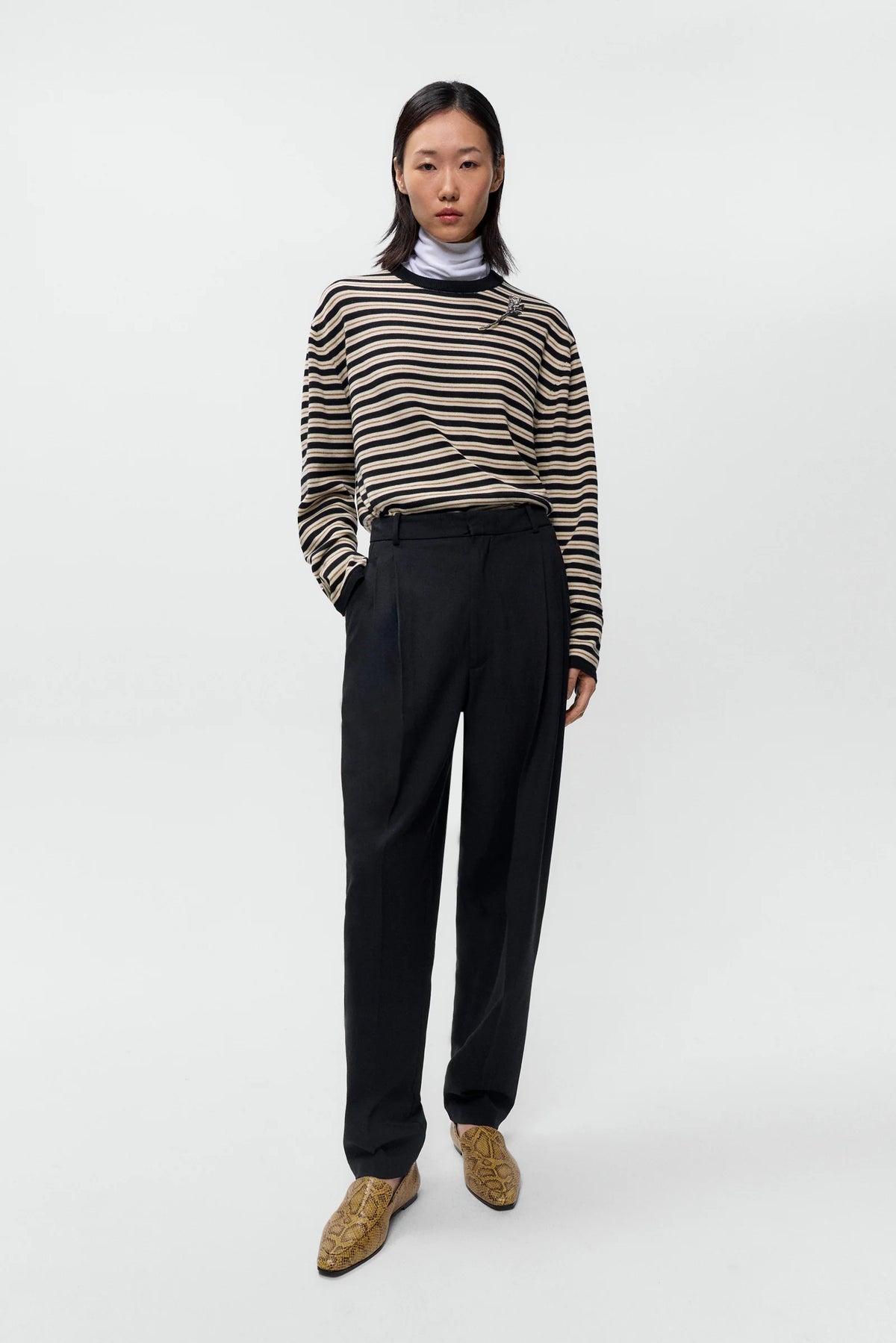 CORDERA -  LONG-SLEEVED T-SHIRT - BLACK STRIPES - FW26