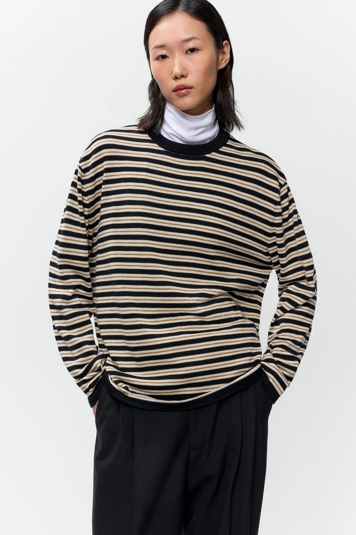 CORDERA -  LONG-SLEEVED T-SHIRT - BLACK STRIPES - FW26