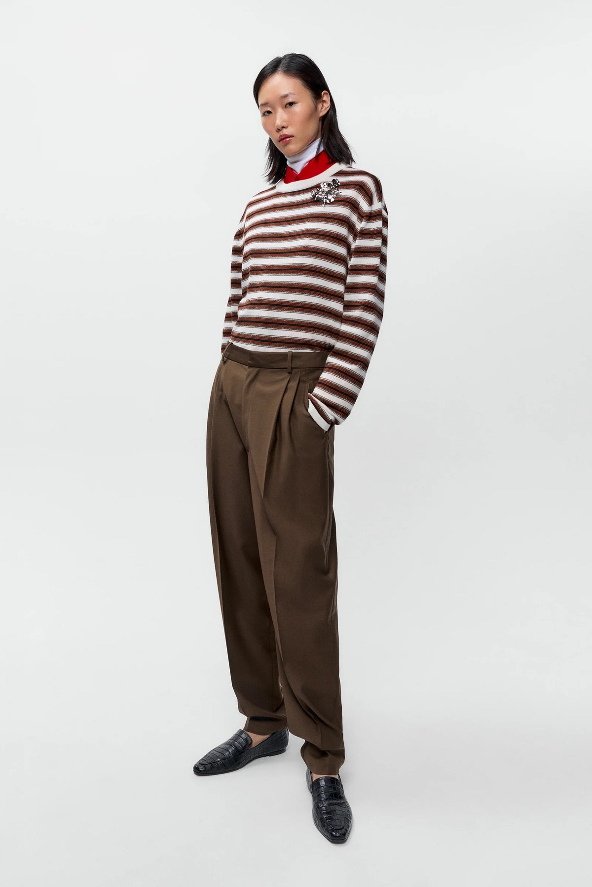 CORDERA -  LONG-SLEEVED T-SHIRT - WHITE STRIPES - FW26