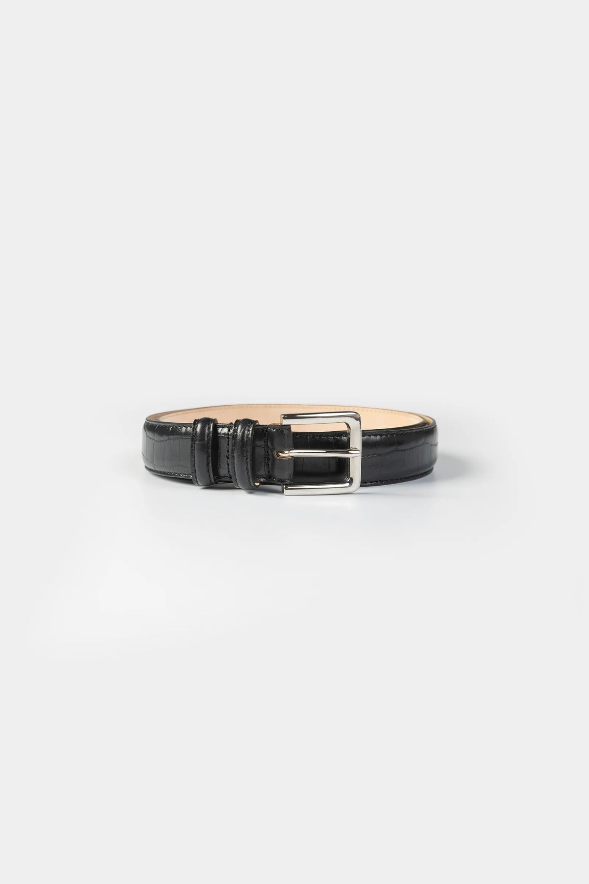 CORDERA -  CLASSIC CROCODILE BELT - EBONY - FW26