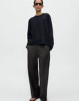 CORDERA - BLACK EMBELLISHED LONG-SLEEVED T-SHIRT - PF26