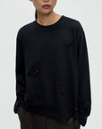 CORDERA - BLACK EMBELLISHED LONG-SLEEVED T-SHIRT - PF26