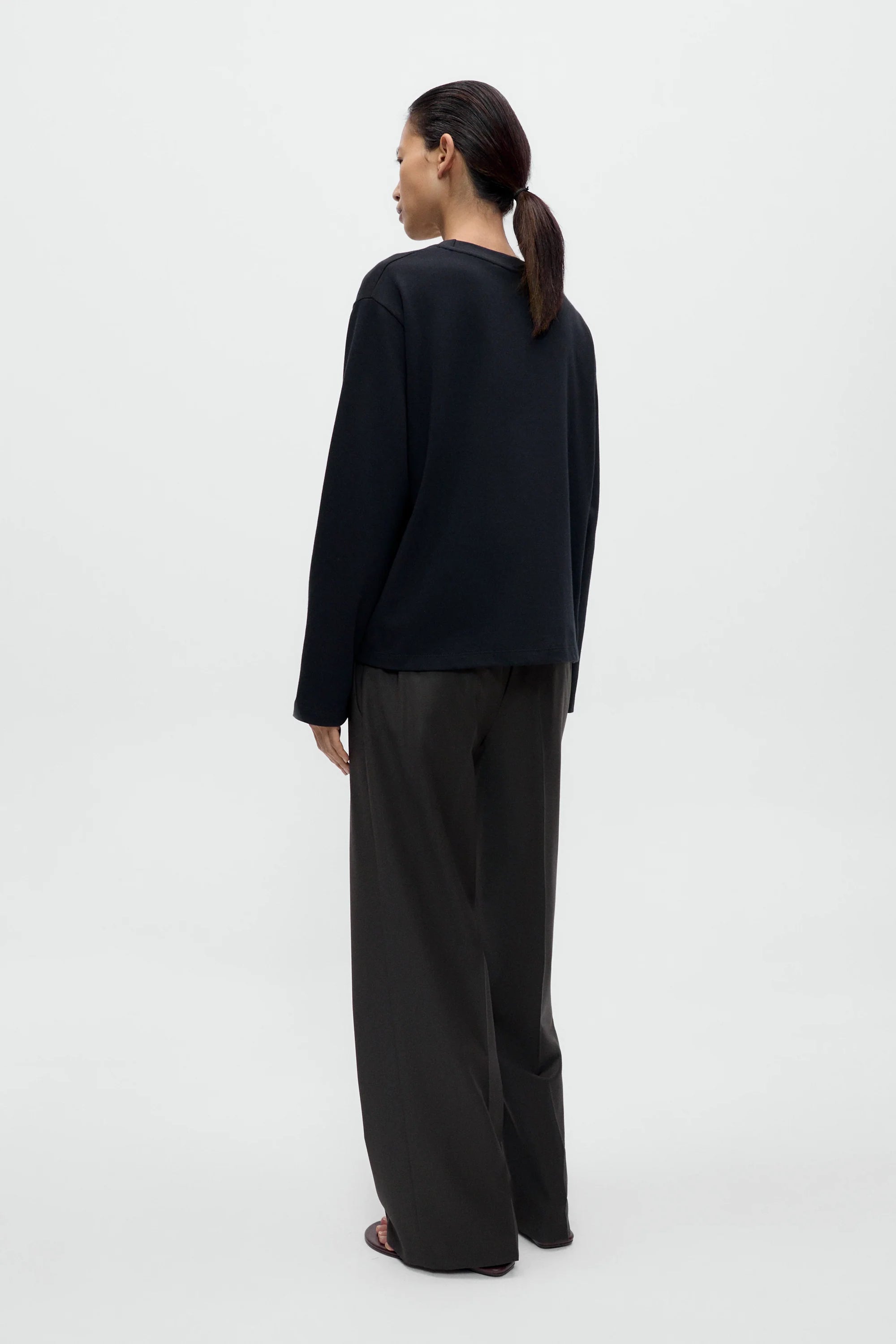 CORDERA - BLACK EMBELLISHED LONG-SLEEVED T-SHIRT - PF26