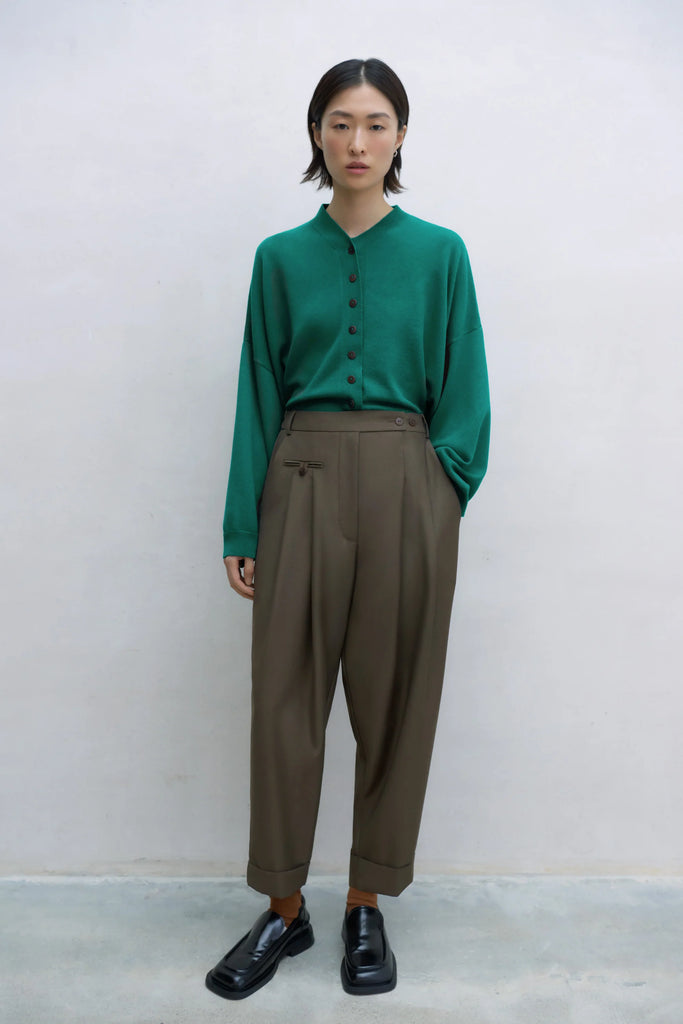 CORDERA - MOHAIR TAILORING CARROT PANTS - TEAK - RESORT24