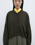 CORDERA - COTTON AND CASHMERE CARDIGAN - DARK MOSS - PS25