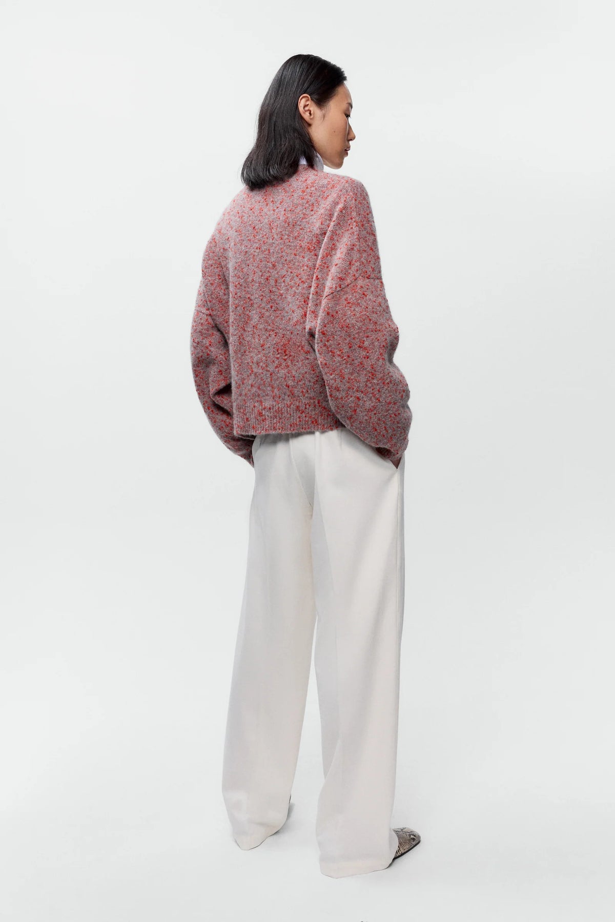 CORDERA -  SPOTTED ROUND-NECK SWEATER - MALLOW - FW26