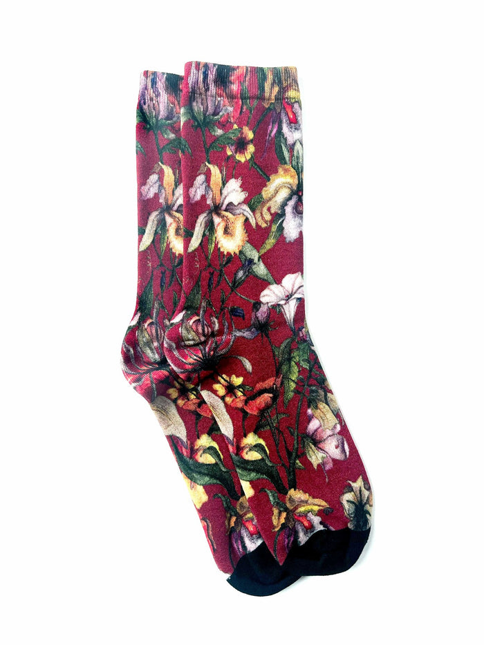 STRATHCONA - BAMBOO SOCKS - RED QUARANTINE GARDEN