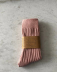 BILLY BAMBOO - CHAUSSETTES HAUTES EN COTON COTELÉ - PASTEL