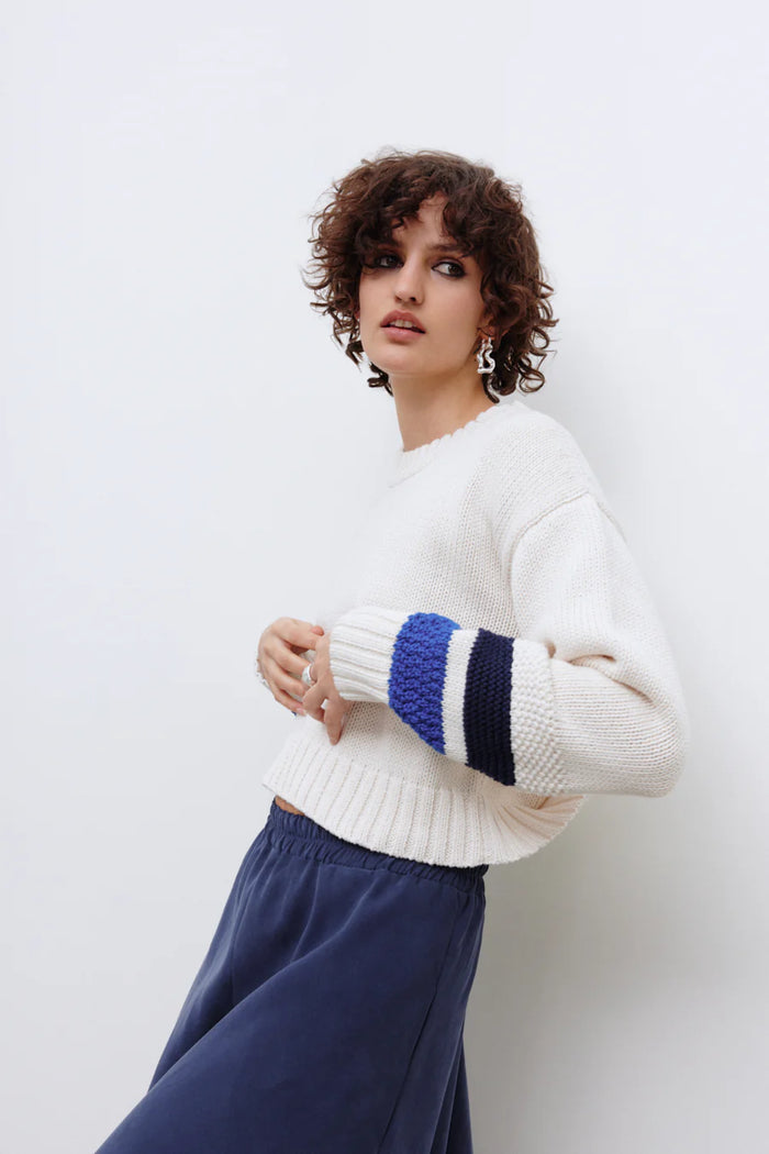 EVE GRAVEL - JAYA KNIT - BLUE/IVORY - FW24