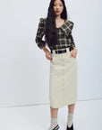 EVE GRAVEL - LUCILA BLOUSE - KHAKI/CREAM - FW25