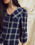 EVE GRAVEL - BLOUSE LUCILA - MARINE/CRÈME - AH25