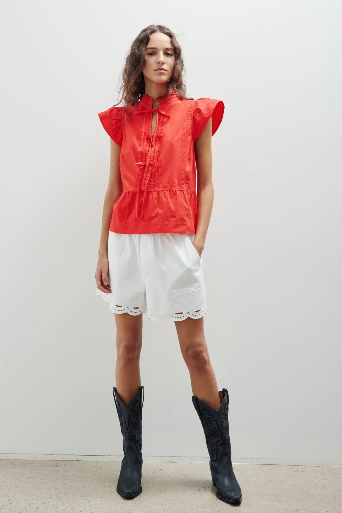 MELISSA NEPTON - CRISSY BLOUSE - ORANGE - SS26