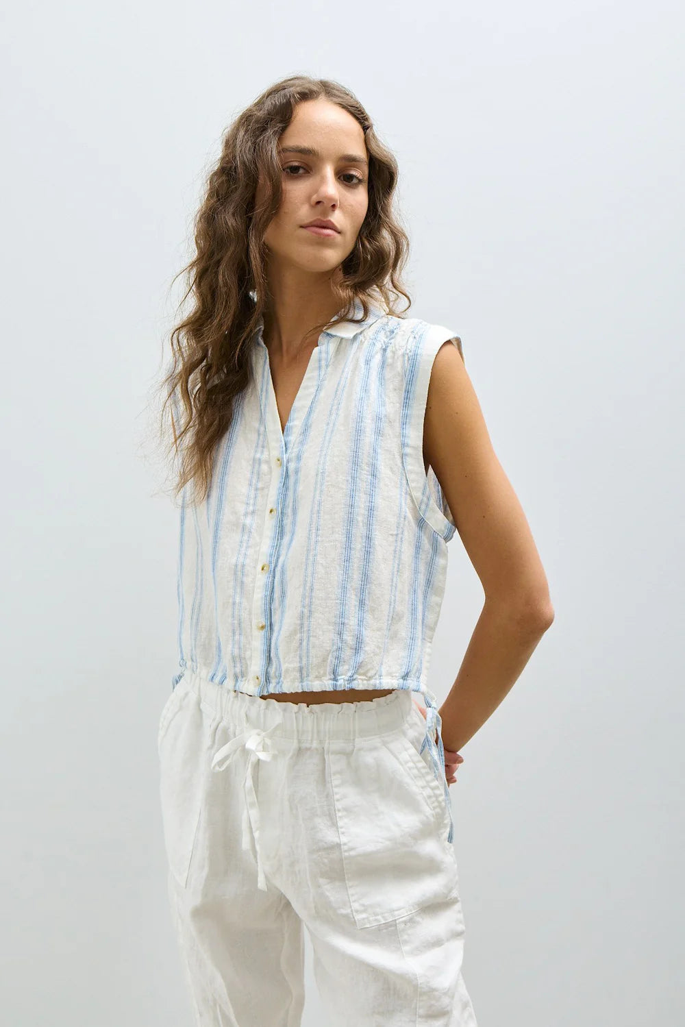 MELISSA NEPTON - CHEMISE DANIELA - RAYURE BLEUE - PÉ26