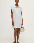 MELISSA NEPTON - ROBE IMAN - FINE RAYURE BLEU - PÉ25