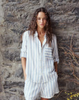 MELISSA NEPTON - LACY BLOUSE - NAVY STRIPES - SS26