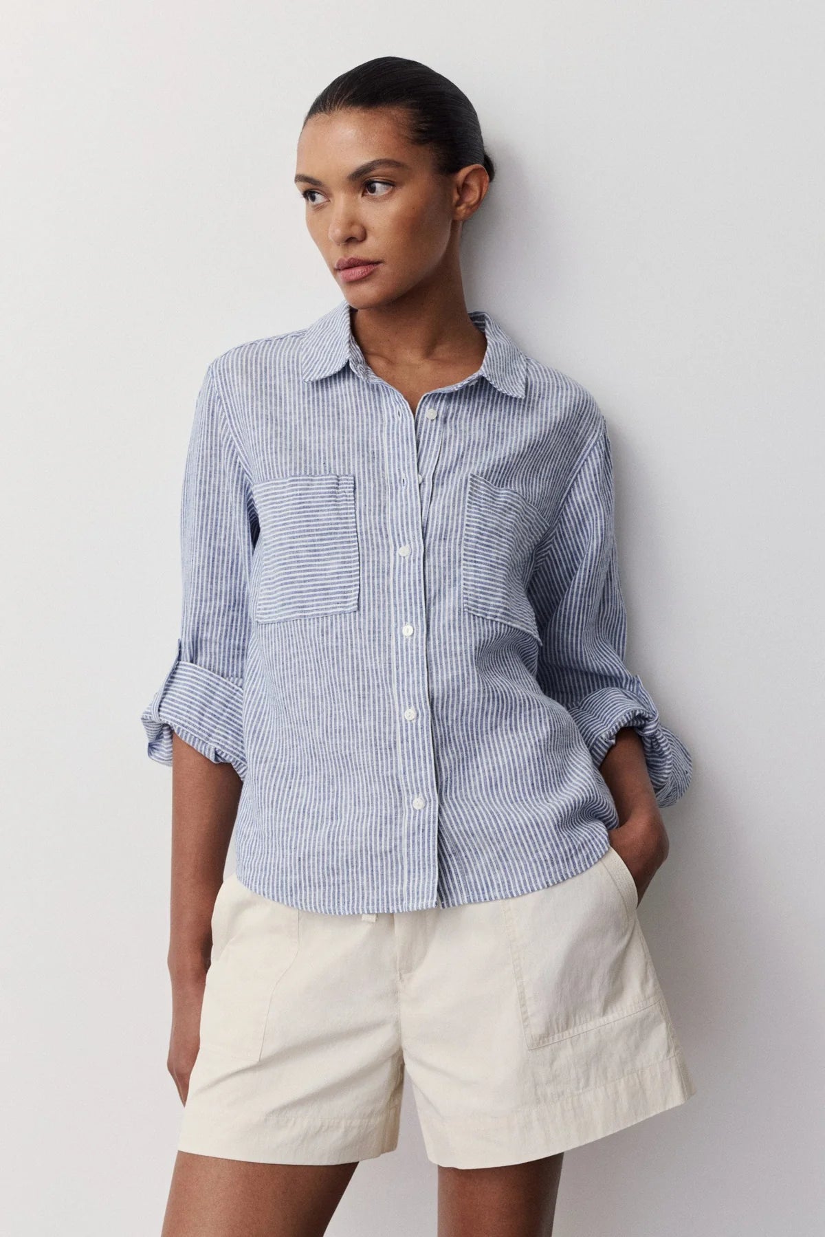 MELISSA NEPTON - CHEMISE MOCA - RAYURE MARINE - PÉ26
