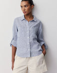 MELISSA NEPTON - CHEMISE MOCA - RAYURE MARINE - PÉ26