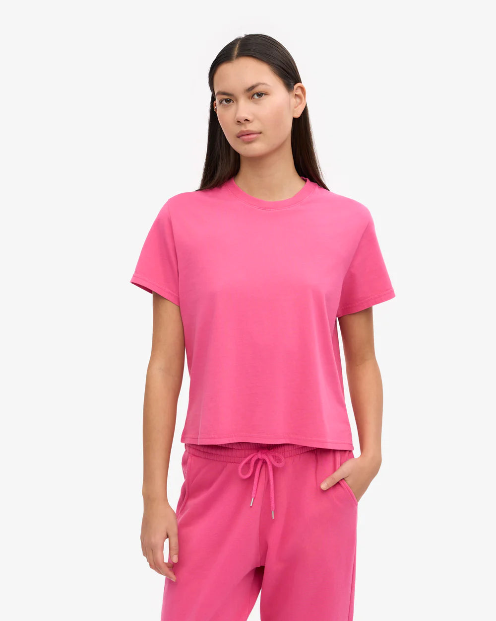COLORFUL STANDARD - BOXY CROP T-SHIRT - BUBBLE GUM