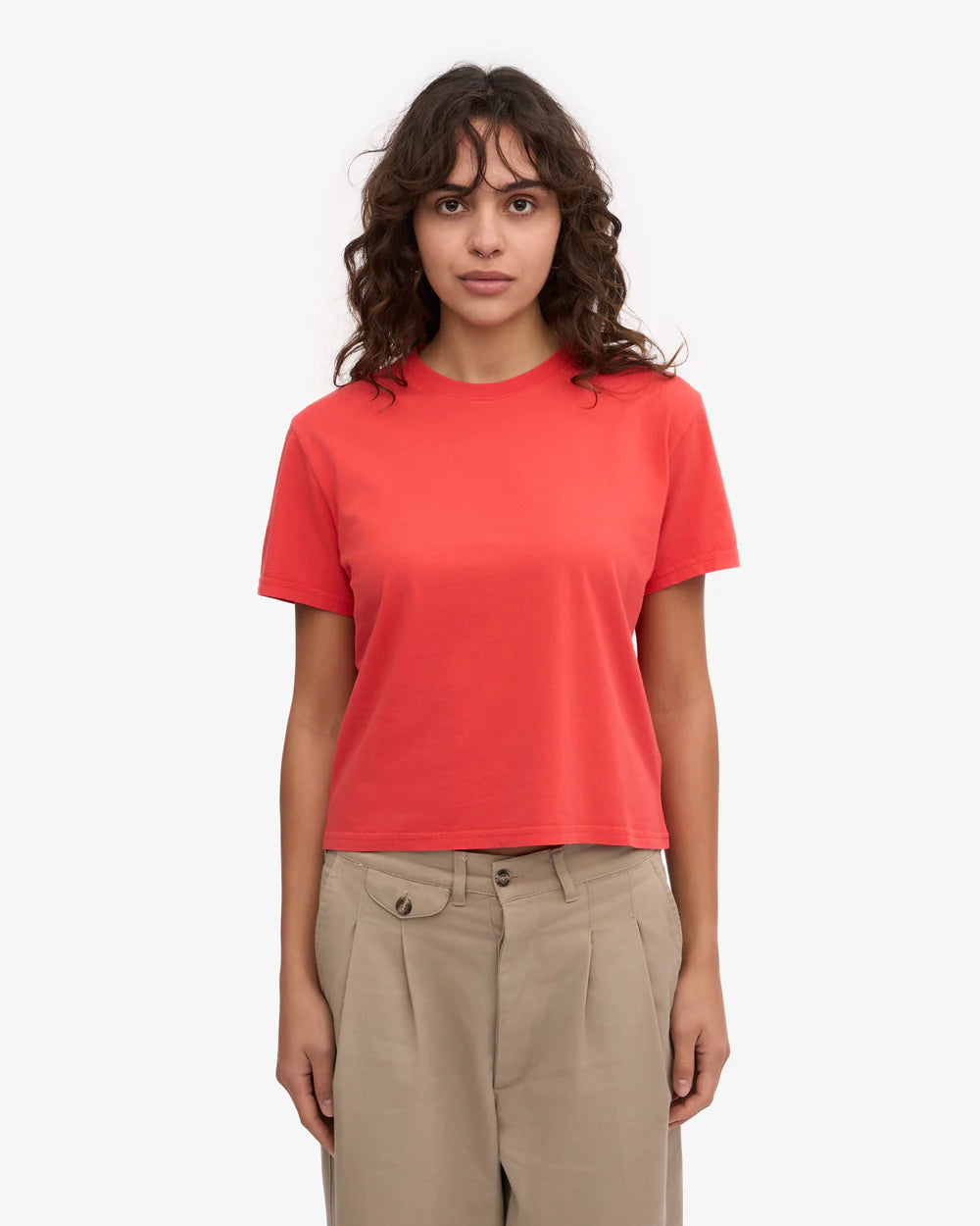 COLORFUL STANDARD - T SHIRT BOXY COURT - ROUGE TANGERINE