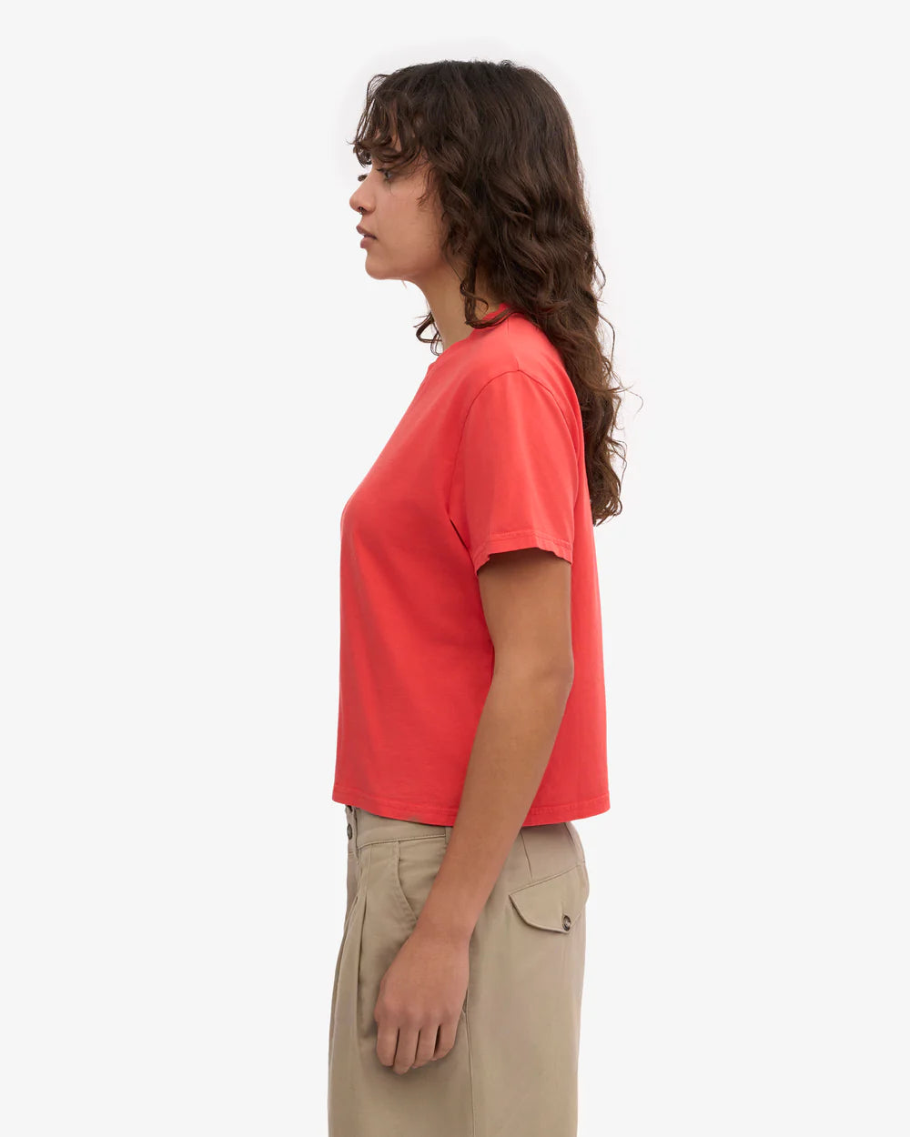 COLORFUL STANDARD - T SHIRT BOXY COURT - ROUGE TANGERINE