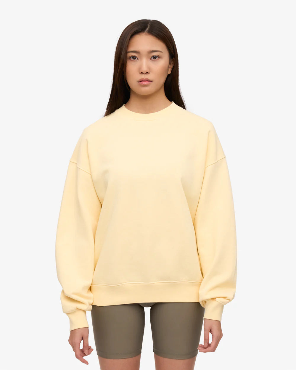 COLORFUL STANDARD - CHANDAIL COTON OUATÉ SURDIMENSIONNÉ - JAUNE PALE