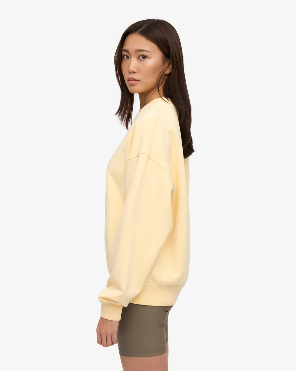COLORFUL STANDARD - CHANDAIL COTON OUATÉ SURDIMENSIONNÉ - JAUNE PALE