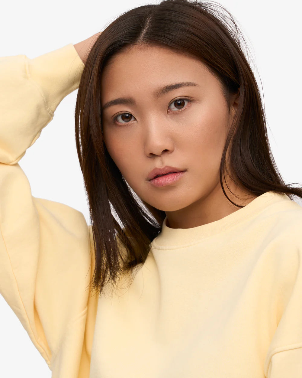 COLORFUL STANDARD - CHANDAIL COTON OUATÉ SURDIMENSIONNÉ - JAUNE PALE