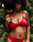 Q FOR QUINN - POINTELLE BRALETTE - SCARLET