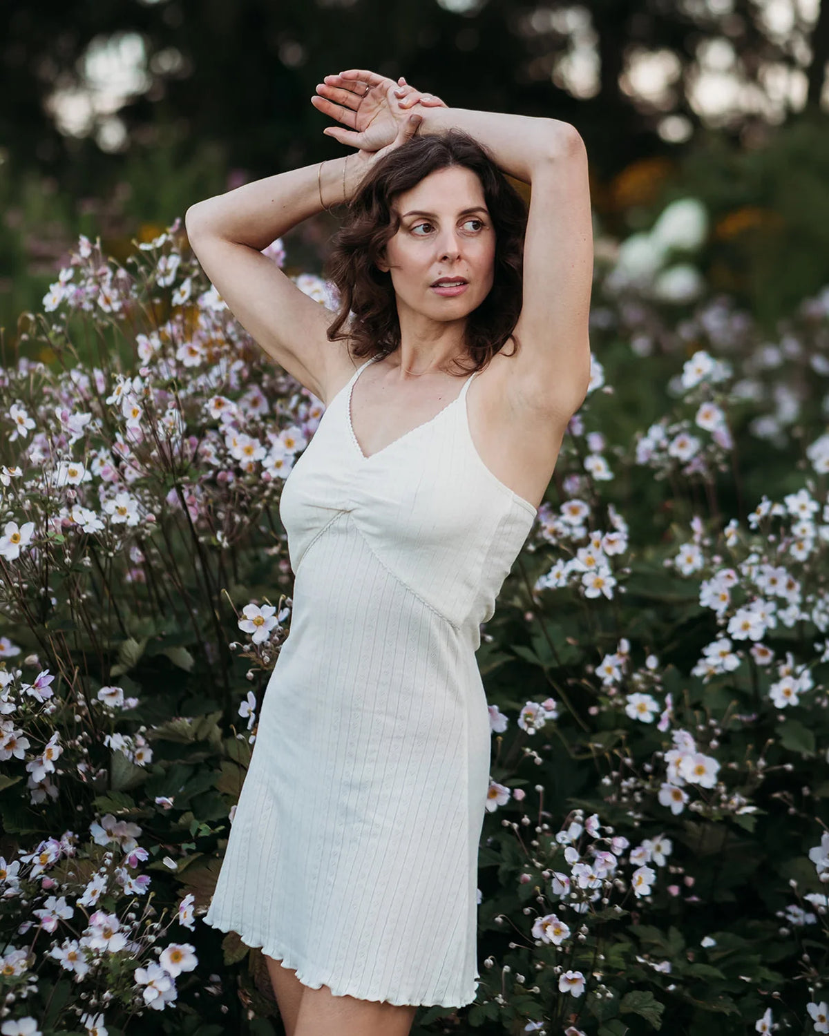 Q FOR QUINN - ROBE NUISETTE EN POINTELLE - NATUREL