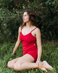 Q FOR QUINN - POINTELLE CAMISOLE - SCARLET