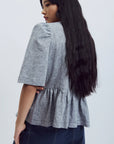 EVE GRAVEL - HAUT SOMA - GRIS CHINÉ - AH25